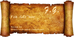 Fok Gábor névjegykártya